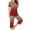 Wine, variant on Kaemgyyd Women's Pajama Set Short Sleeve Shirt and Capri Pants Stripe Lounge Sleepwear 2 Piece Pjs Sets