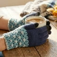 thumbnail image 3 of allydrew Cold Weather Touchscreen Texting Gloves for Women (Set of 2), Blue and Green Floral, 3 of 6