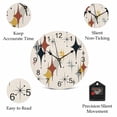 thumbnail image 5 of Wall Clock Black Grey Red Diamond Clocks PVC Silent Non-Ticking Battery Operated Decorative Modern Geometric Mid Century Linen Round Clock for Home Living Room Kitchen Bedroom Wall Decor 10 Inch, 5 of 9
