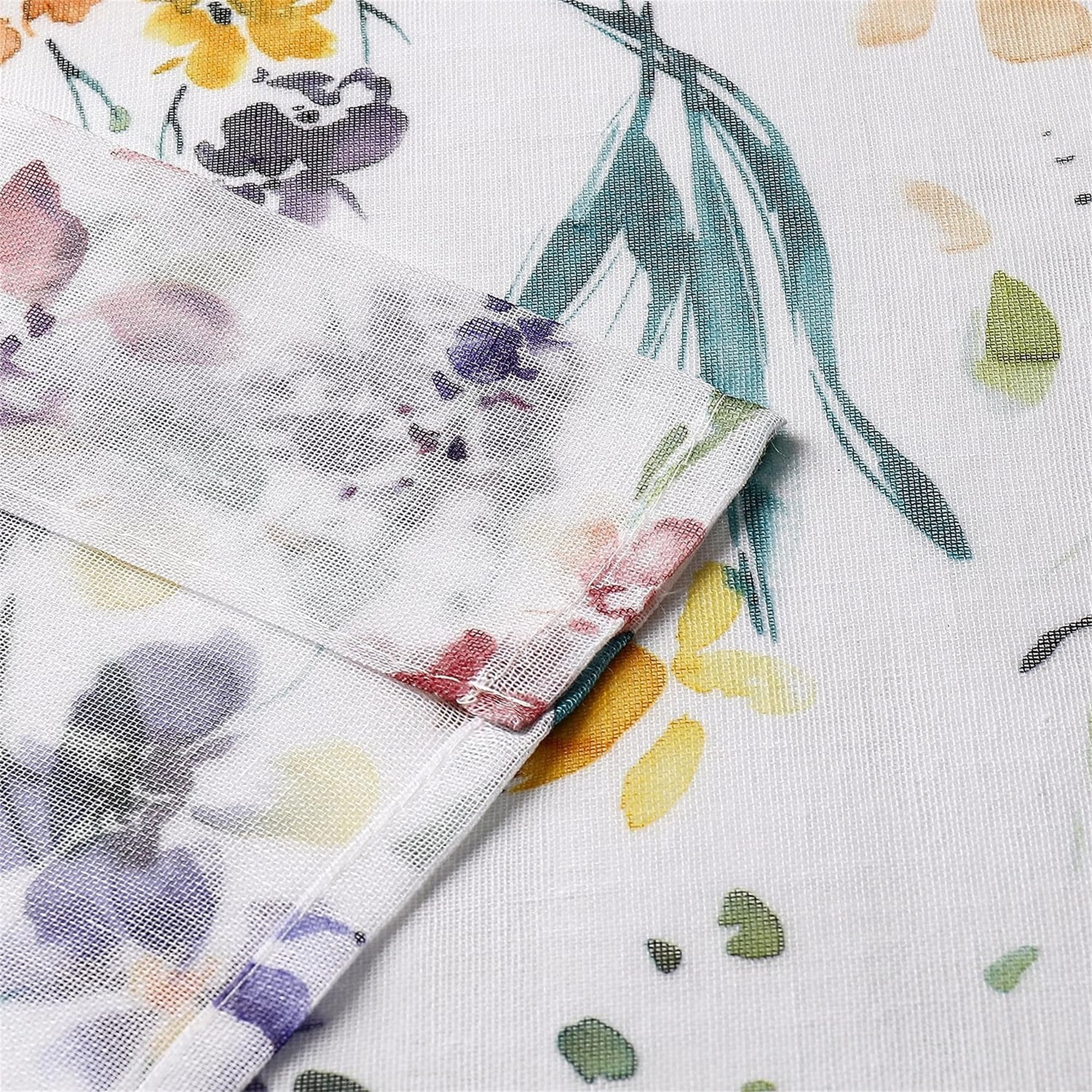 Fragrantex Traditional Purple Floral Rod Pocket Sheer Curtains, 40" x 95" (2 Panels)