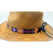 Black Red Yellow Eagle Pattern Cowboy Style Hatband.
