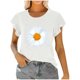 thumbnail image 1 of Mujeres Manga Corta Tops Moda Imprimir Blusa Divertida, Cuello Redondo Poliéster Spandex Tee, 1 of 6
