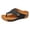 Black, variant on Rokment Womens Platform Wedges Flip Flops Beach Slides Orthopedic Sandals Summer Comfortable Leather Thongs Walking Dress Slip on Black Size 6