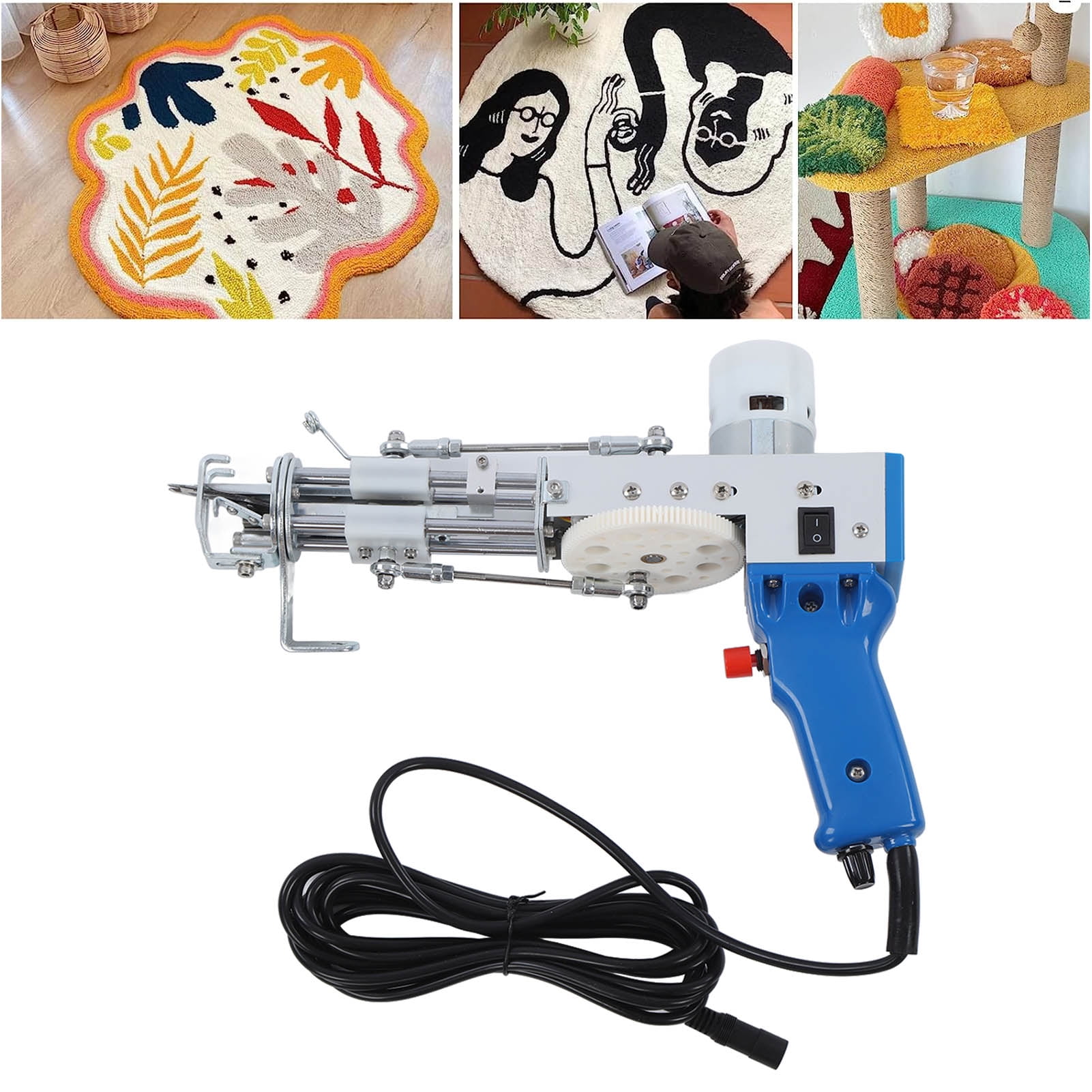 Rug Tufting Machine, Electric Tufting Lightweight US Plug 100-240V Circuit Protection 2400RPM Motor  For DIY Weaving Projects