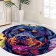 thumbnail image 3 of Vintage Tattoo Round Area Rug, classic flash art circle carpet for studio, hallway or loft, soft washable non-slip floor mat, edgy alternative décor accent, 3 of 7
