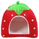 thumbnail image 1 of Cama plegable para mascotas, cama para gatos, casa suave para cachorros, fresa, entrada creativa, cama para dormir para gatos, perros (rojo, tamaño L), 1 of 5