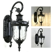 Fichiouy Retro Wall Light Fixture Exterior Lighting Lantern Lamp for Garden Porch Patio Black E26