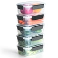 thumbnail image 1 of Contenedores de almacenamiento de alimentos YORY, juego de 7 tazas de plástico con tapas, 1 of 7