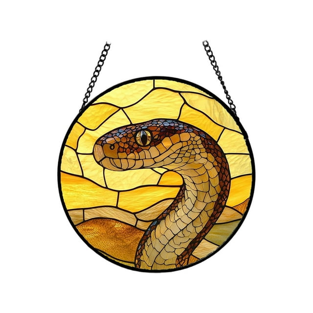 Stained Glass Window Hanging with Beads for Home and Garden Ornament