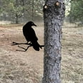 thumbnail image 5 of Metal Raven Statue Crow Decor - Black Bird Fence Topper Garden Ornament - Gothic Home Decor Outdoor Yard Art - Rustic Halloween Decoration for Gate Post Witchy Gothic Style, 5 of 7