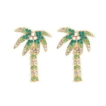 Fashion Trendy Palm Tree Earrings for Women,Bling Unique CZ Tropical Earrings Plant Leaf Drop Dangle Earrings,Funky Novelty Vacation Summer Boho Hawaiian Holiday Cute Jewelry(light green)