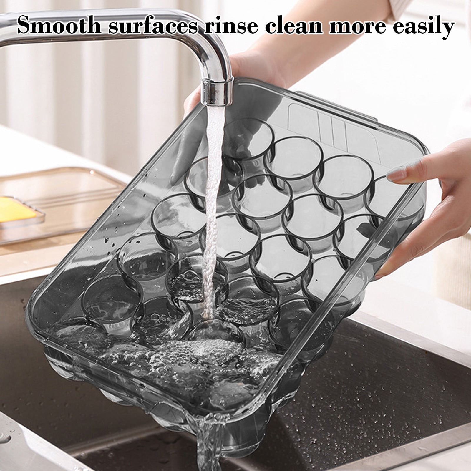 Clear Plastic Egg Storage Container with Lid, Thick Large Capacity Fridge Egg Organizer, Stackable Food Storage Box, Airtight Refrigerator Egg Keeper, Durable Kitchen Storage Box
