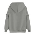 thumbnail image 5 of DeHolifer Women's Sweatshirts Solid Color Long Sleeve Side Pockets Hoodies Pullover Sweatshirts Casual Loose Pullover Tops Gray S, 5 of 6