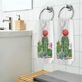 thumbnail image 6 of Dreamtimes Tropical Cactus Cacti Succulents Flower Towels 100% Cotton Hand Towel for Bathroom 16 x 30 inch, Absorbent Soft & Skin-Friendly, 2 Pieces, 6 of 6