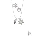 thumbnail image 2 of Delight Jewelry Silvertone 3-D Black Running Shoe Silver tone Snowflake Charm Necklace and Stud Earrings, 2 of 4