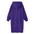 thumbnail image 6 of IROINNID Savings Tunic Hoodie for Women Solid Color Long Velvet Loose Casual Long Sleeve Hooded Tops,Purple, 6 of 7