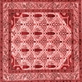 thumbnail image 1 of Ahgly Company Machine Washable Indoor Square Abstract Red Modern Area Rugs, 5' Square, 1 of 4