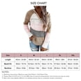 thumbnail image 4 of Suéter de mujer de manga larga de punto con bloques de color para comodidad diaria, talla XL Sudadera con capucha rosa suave, 4 of 4