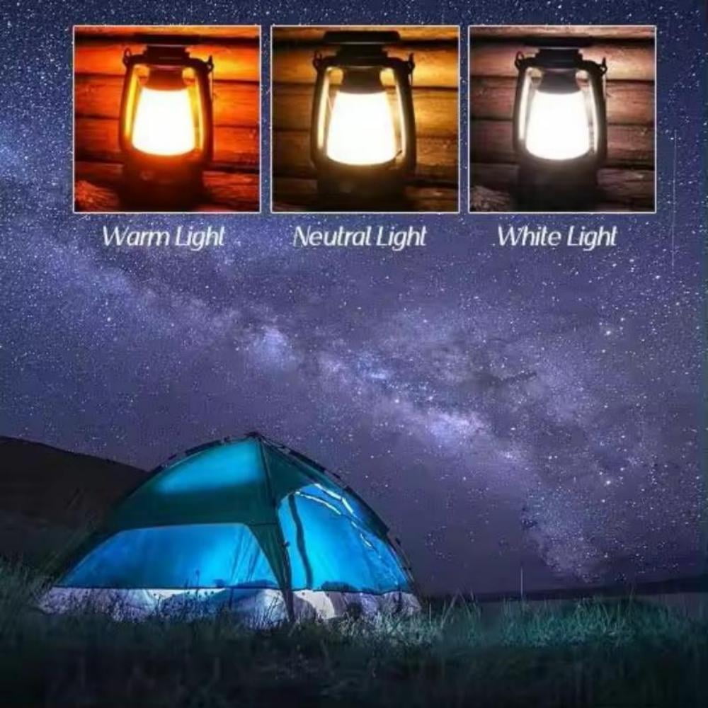 Eyotto Solar Camping Light, LED Camping Light Retro Design Solar Light, 1000LM Solar Lantern with 3 Modes 1200mAh Rechargeable Solar Camping Lantern