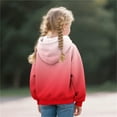 thumbnail image 4 of Atogsazn Kids Girl Fleece Lined Sweatshirt Children Casual Gradient Full Zip Long Sleeve Sweatshirts Clothing 02-Watermelon Red 7-8 Years Fashion, 4 of 5