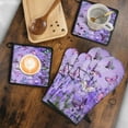 thumbnail image 5 of Purple Lavender Butterfly Scene Kitchen Oven Mitt and Pot Holder Sets 2 Pcs for Baking, Cooking and Grilling, Heat Resistant Up To 392 °F, 5 of 7