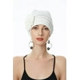 thumbnail image 2 of Women Turban Beanie Hat with Flower Chemo Headwear Elastic Head Wrap Cap, 2 of 6