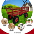 thumbnail image 5 of KOFUN Wagon Cart, Lawn & Garden Utility Cart, Beach Wagon, Metal Steel Mesh Heavy Duty Garden Cart with Removable Sides for Outdoor Lawn Landscape, Weight Capacity 400 lbs, Red, 5 of 8