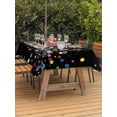 thumbnail image 3 of Outdoor Tablecloth with Umbrella Hole for Patio/Picnic/Party/Camping, Colorful Polka Dot Waterproof Table Cloth Rectangle Table Cover Washable, Cartoon Cute Abstract Graffiti Black (54"x 80"), 3 of 8