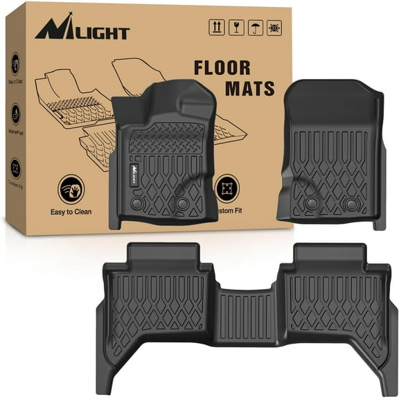 Nilight TPE Floor Mats for Ford Ranger SuperCrew Cab 2019 2020 2021 2022 2023 2024, All Weather Custom Fit Heavy Duty Floor Liners