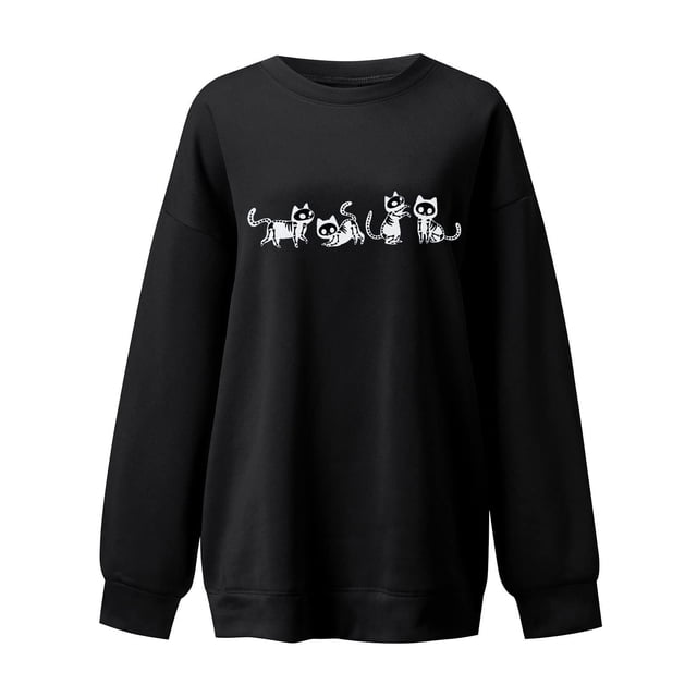 Sudadera para mujer Sudaderas de cuello redondo Festival Moda Otoño Impreso Blusa de manga larga suelta Casual Pullover Tops Sudadera Odeerbi ODB-5