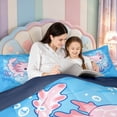 thumbnail image 4 of Manfei Axolotl Amphibian Print King Size Comforter Sets,3D Printed Animal Comforters King Size,Navy Blue Reversible,3-Piece,1 Comforter and 2 Pillowcases, 4 of 7