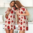 thumbnail image 4 of Bingfone Red Ladybug Nightgowns for Women Sleep Shirts Short Sleeve Nightshirt Pullover Nightdress Soft Sleepwear, 4 of 6