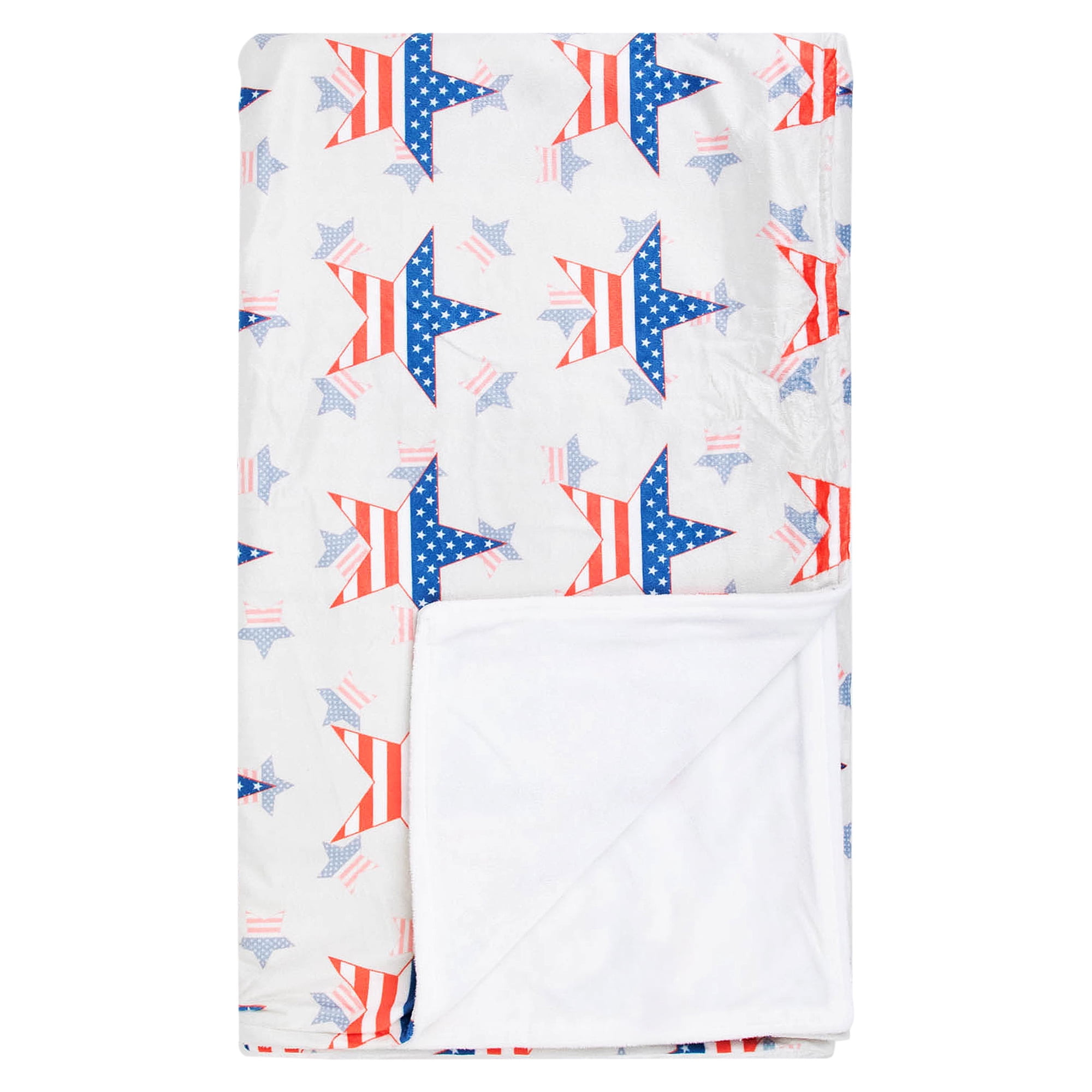 Stars with Stripes Patriotic Cotton Throw Blanket - 50" x 60"