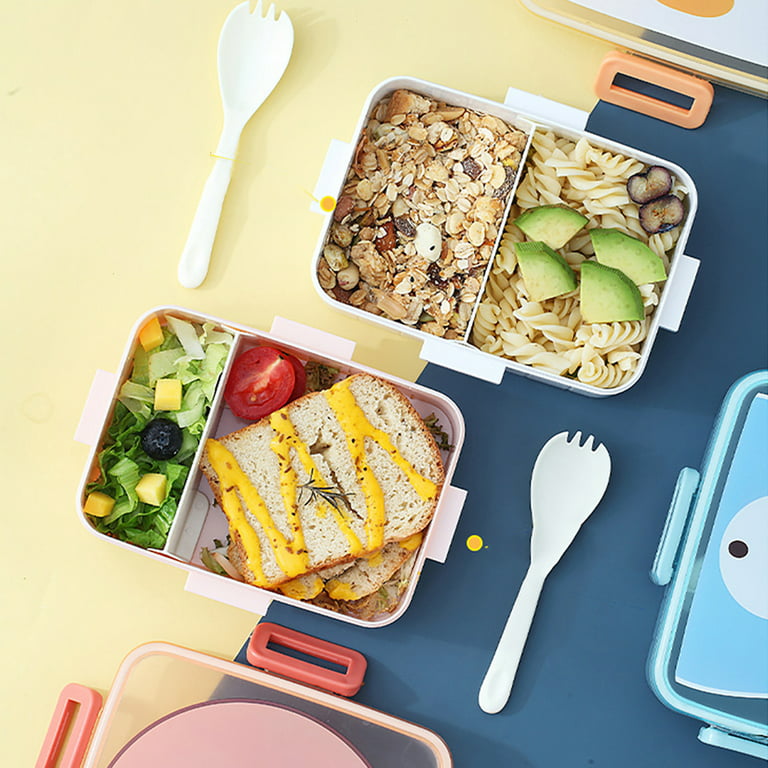 Xinhuadsh Lunch Box Three Layers Large Capacity No Odor Mixture Great Seal  Division Plate Food Storage Heat Resistant Microwave OL Bento Box for