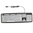 thumbnail image 1 of Teclado con cable USB para usuarios de baja visión con teclas blancas grandes Letras negra Eccomum  Teclado, 1 of 6