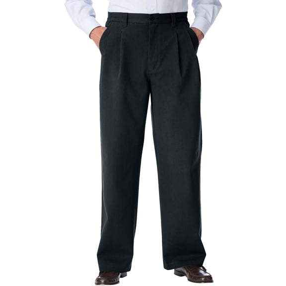 KingSize Men's Big & Tall Wrinkle-Free Double-Pleat Pant With Side-Elastic Waist