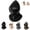 Black, variant on Double Layer Fleece Hooded Hat, 3-in-1 Winter Hat with Face and Neck Coverage for Outdoor Activities