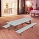 thumbnail image 5 of Mantel ajustable para mesa y bancos de picnic, lavable, con reverso de franela. gris, 5 of 7