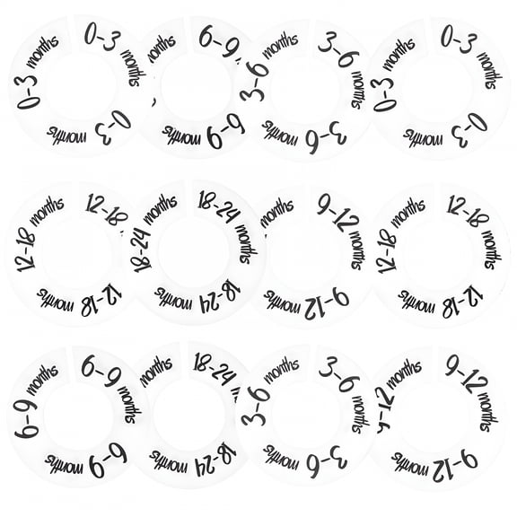 LAMIRO 2 Sets Closet Dividers Baby Clothes Size Signs Baby Closet Clothes Size Age Dividers