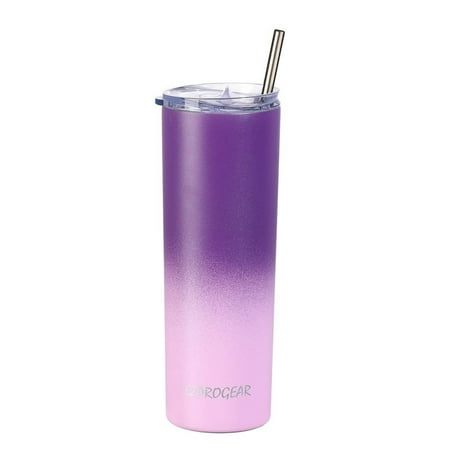 

Ezprogear 20 oz Stainless Steel Double Wall Vacuum Insulated Water Tumbler with Straws (20oz Grape/Carnation)