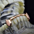 thumbnail image 4 of 14K Rose Gold Plated Grillz Fangs Lower Bottom Slim Vampire Half Teeth Fang Grills, 4 of 4