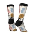 thumbnail image 3 of Goofa Hand Drawn Animals Printed Men's Crew Socks, Soft Durable Breathable Moisture-Wicking with Odor Control Cotton socks, 3 of 9