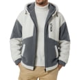 thumbnail image 2 of USNSM (M-5XL) Mens Big and Tall Thick Fleece Winter Coat Zip Up Fuzzy Sherpa Hoodie Sweatshirt Quilted Lined Warm Jacket Gray XXXXXL, 2 of 5
