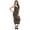 Brown, variant on Printed V Neck Maxi Bodycon Dress For Womens Sexy Spaghetti Strap Dress