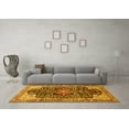 thumbnail image 3 of Ahgly Company Indoor Square Medallion Yellow Traditional Area Rugs, 5' Square, 3 of 4