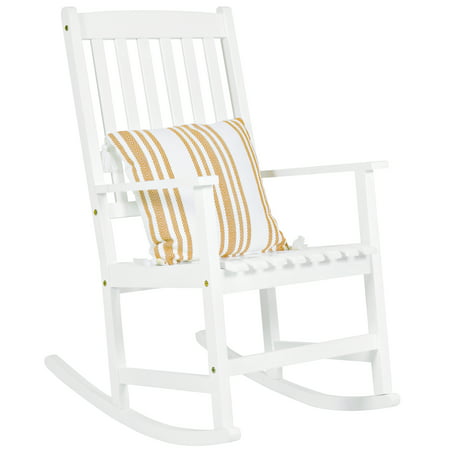 Best Choice Products Indoor Outdoor Traditional Wooden Rocking Chair Furniture with Slatted Seat and Backrest,