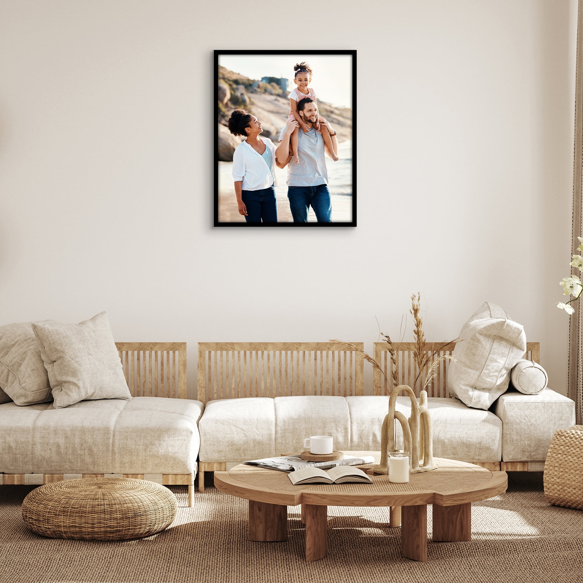 Americanflat 24x30 Picture Frame with Polished Plexiglass Streamline Collection Thin Border Wall - Black