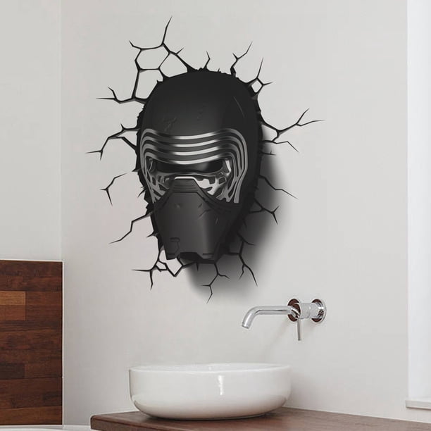 Adhesivo de pared 3D con diseño de Kylo Ren de Star Wars para habitaciones infantiles
