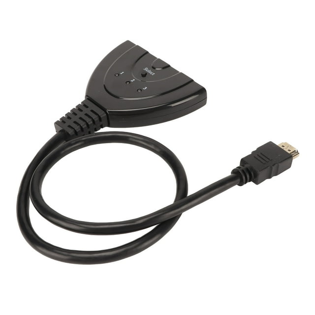 Switcher, 3D 3 In 1 Out 3x1 HD Multimedia Interface Splitter LED Light 1080p FHD For Laptops For HDTV For Projectors