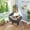 Grey + Cotton + Steel#51, variant on Ergonomic Wicker Papasan Chair with 360° Swivel and Thick Cushion, Grey Cushion, Steel Frame, Ideal for Living Room Bedroom Reading Room